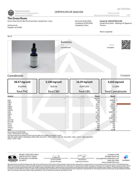 Full Spectrum Tincture - 3000mg